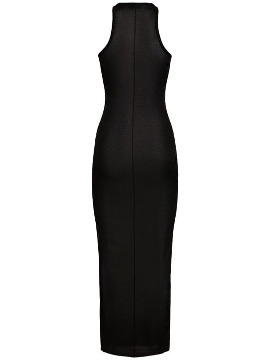 Fleur Du Mal: 透明针织工字背粘胶纤维迷笛连衣裙