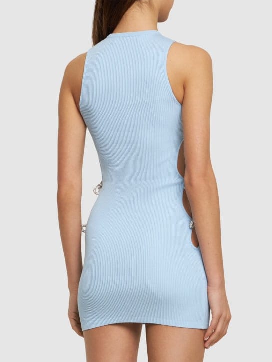 Mach & Mach: Robe courte avec découpes et cristaux