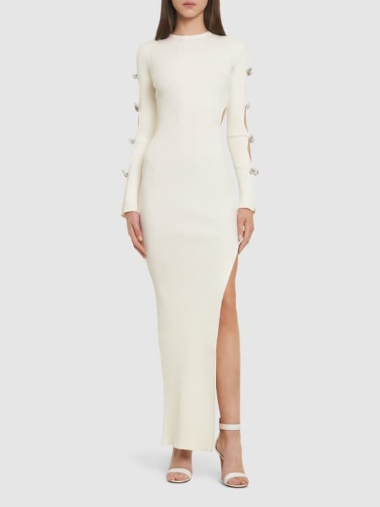 Mach & Mach: Robe longue en maille côtelée