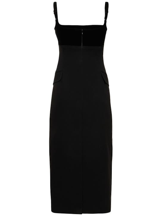 Tory Burch: Vestido midi con tirantes y solapas