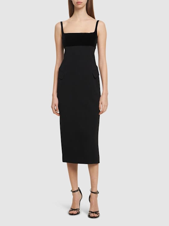 Tory Burch: Vestido midi con tirantes y solapas