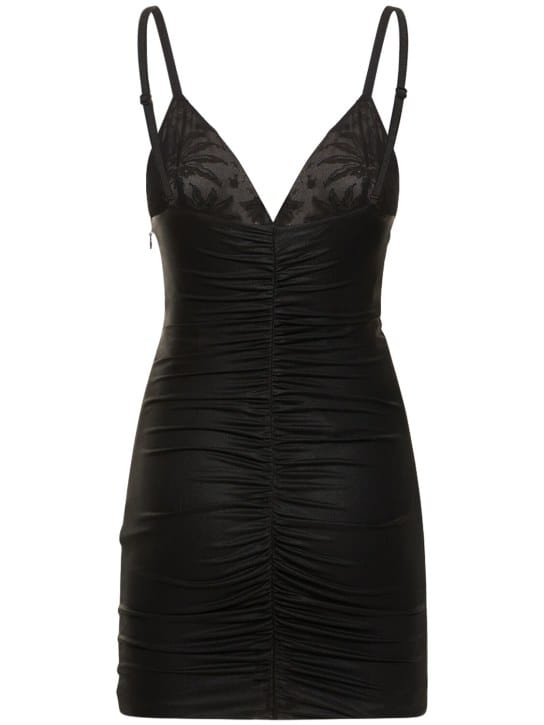 Alessandra Rich: Robe courte drapée avec détail bijou
