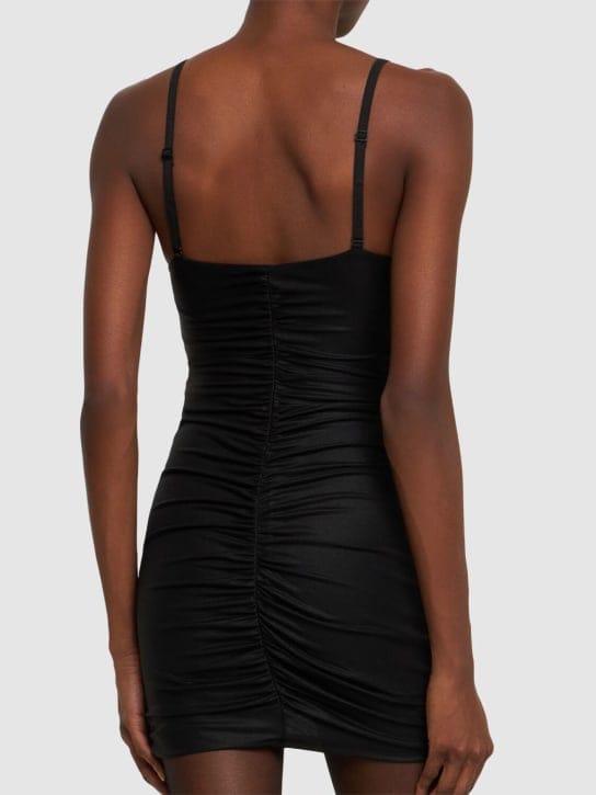 Alessandra Rich: Robe courte drapée avec détail bijou