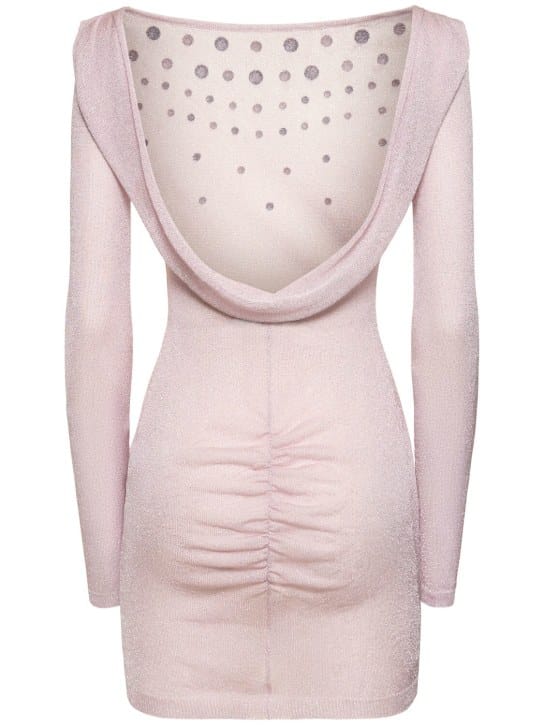 Alessandra Rich: Minidress in maglia con borchie