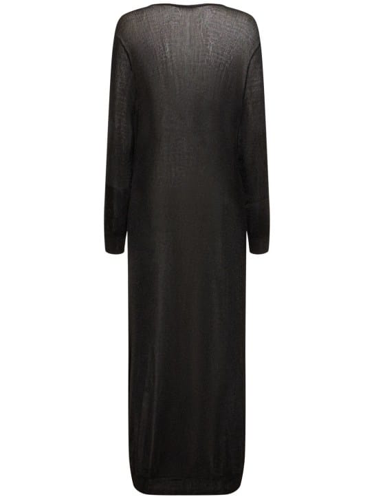 Interior: Vestito lungo in maglia con scollo a V
