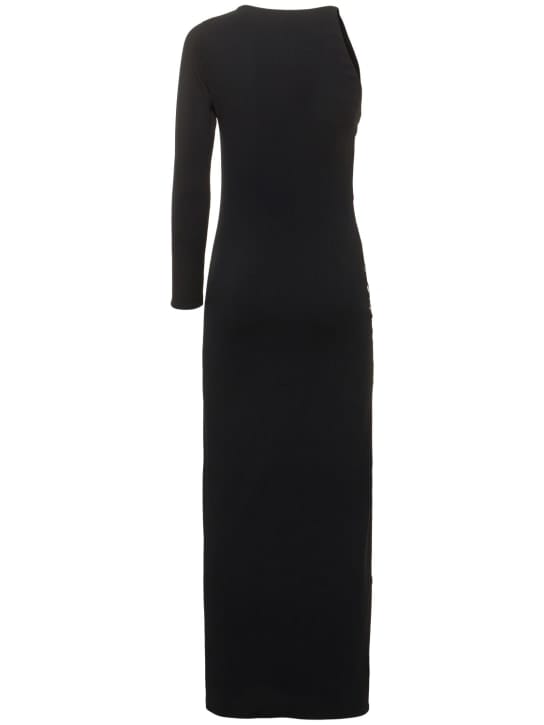 Leslie Amon: Vestido largo asimétrico de punto elástico
