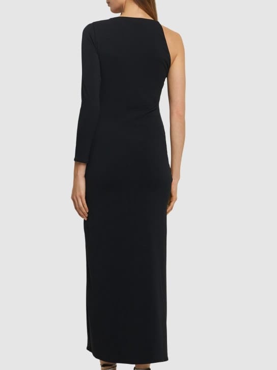 Leslie Amon: Vestido largo asimétrico de punto elástico