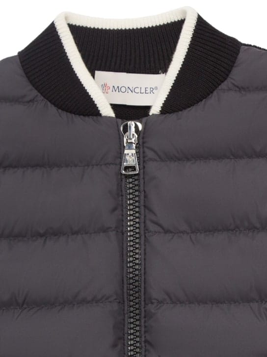 Moncler: Cardigan in piumino e cotone