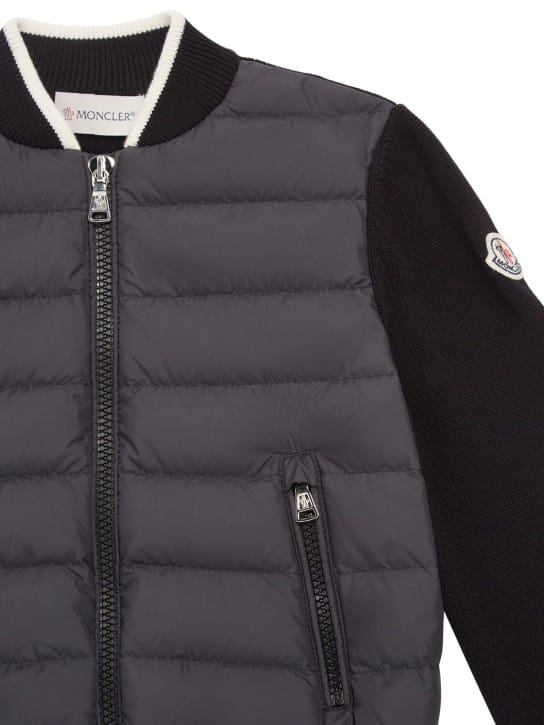 Moncler: Cardigan in piumino e cotone