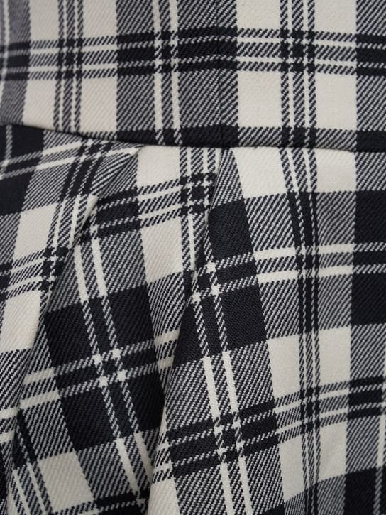 Alessandra Rich: Virgin wool checked midi dress