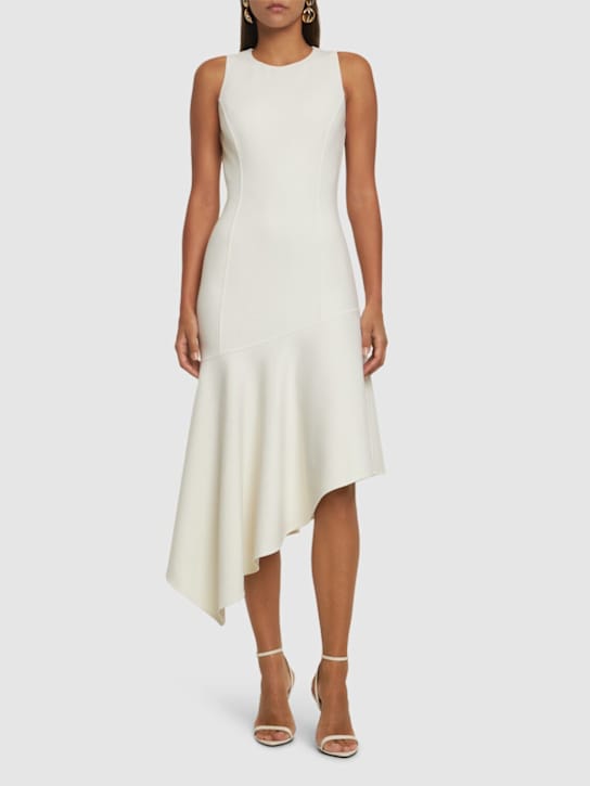 Michael Kors Collection: Abito midi in lana vergine asimmetrico