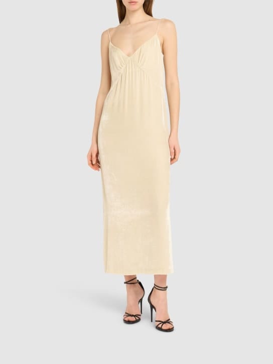 Blumarine: Open-back slip maxi dress