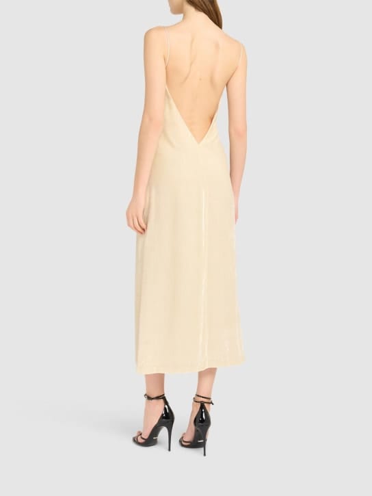 Blumarine: Open-back slip maxi dress