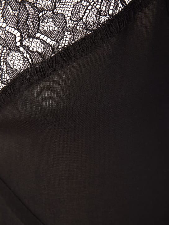 Blumarine: Virgin wool mini dress with lace