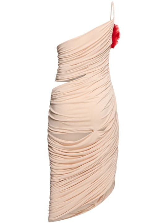 Magda Butrym: One-shoulder draped cupro midi dress