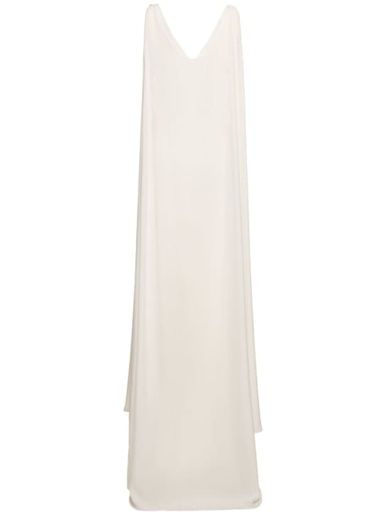 Roland Mouret: Vestito lungo con mantella e fiore