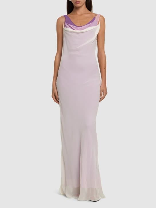 Christopher Esber: Vestido largo en seda drapeado