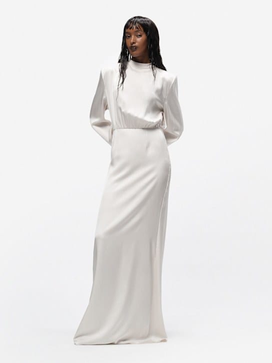 Magda Butrym: Vestido largo de seda con drapeado