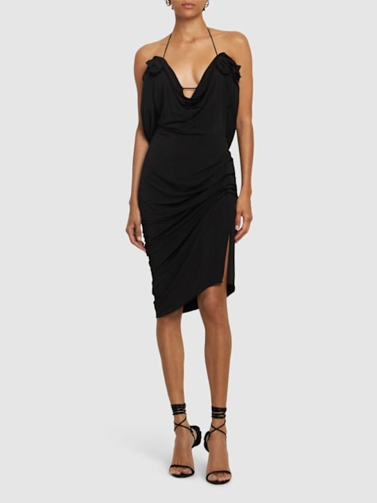 Magda Butrym: Draped halterneck jersey midi dress