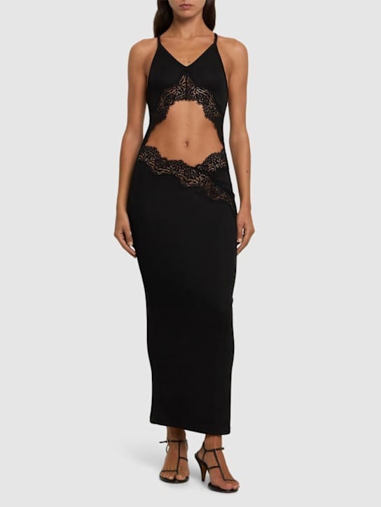 Christopher Esber: Vestido midi con cut-out y encaje