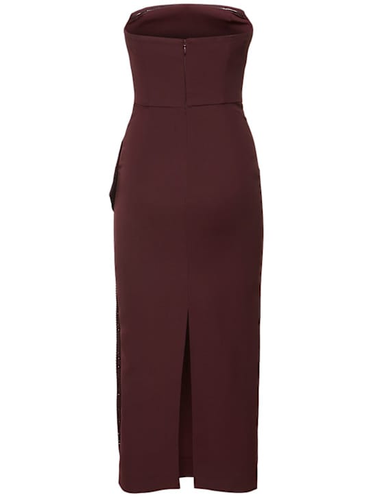 Roland Mouret: Abito midi senza spalline con cristalli