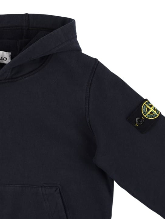 Stone Island Junior - 有机棉连帽卫衣