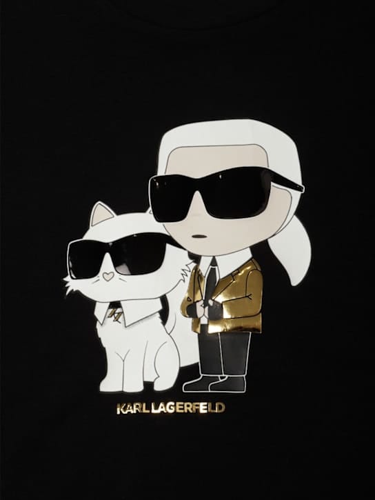Karl Lagerfeld: 印花混棉平纹针织T恤