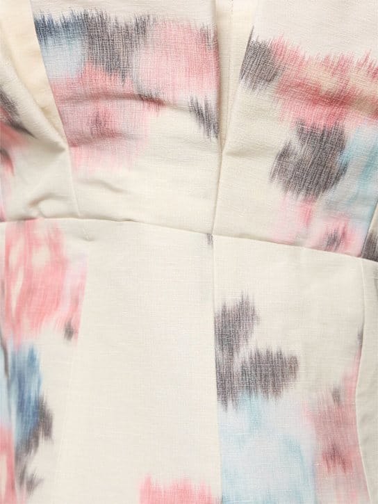 Philosophy Di Lorenzo Serafini: Vestido acampanado de lino con tirantes