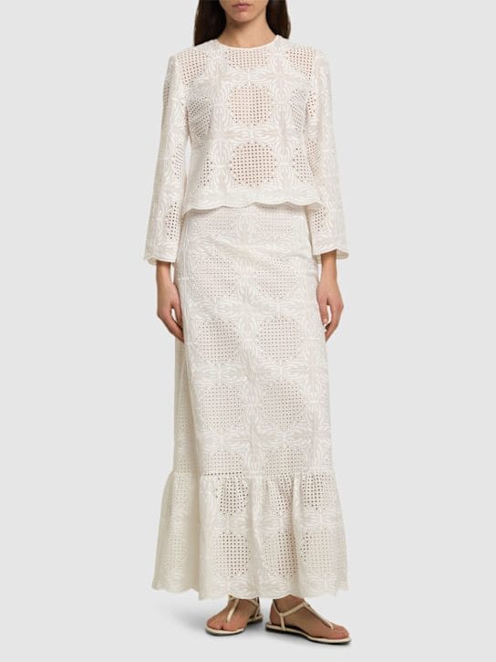 Giambattista Valli - 混棉薄纱迷笛半身裙