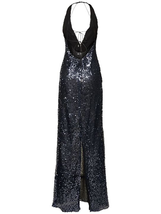 16arlington: Sequin halterneck maxi dress