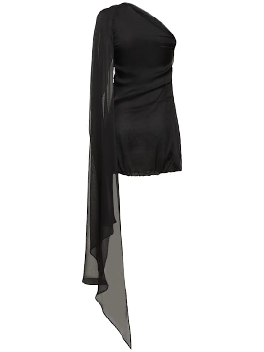 Giuseppe Di Morabito: 垂褶丝缎打褶迷你连衣裙
