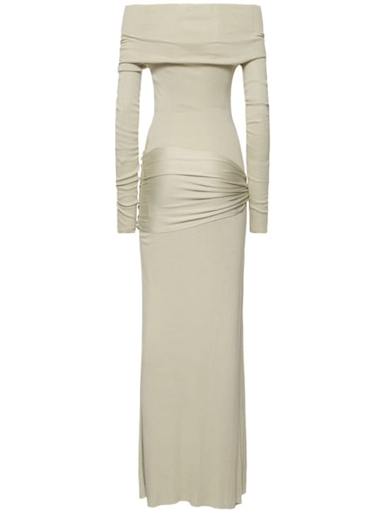 Aya Muse: Vestido largo de punto de seda con drapeado