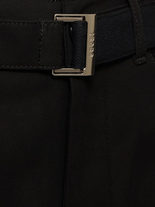 Sacai: 棉质斜纹裤子