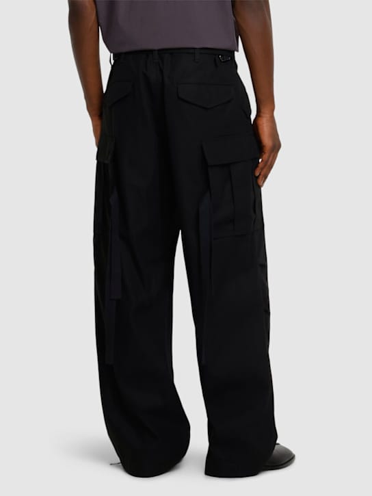 Sacai: 棉质斜纹裤子