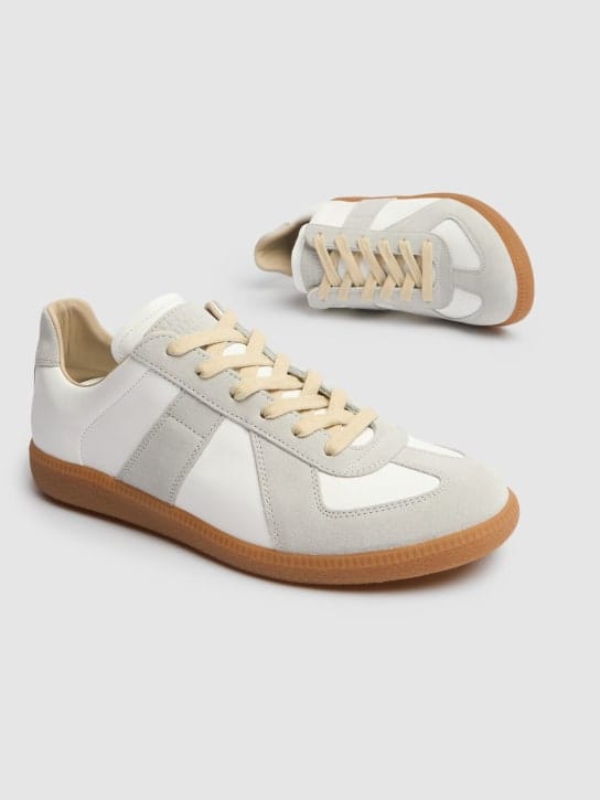 Maison Margiela: Replica皮革&麂皮低帮运动鞋