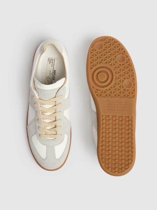 Maison Margiela: Replica皮革&麂皮低帮运动鞋