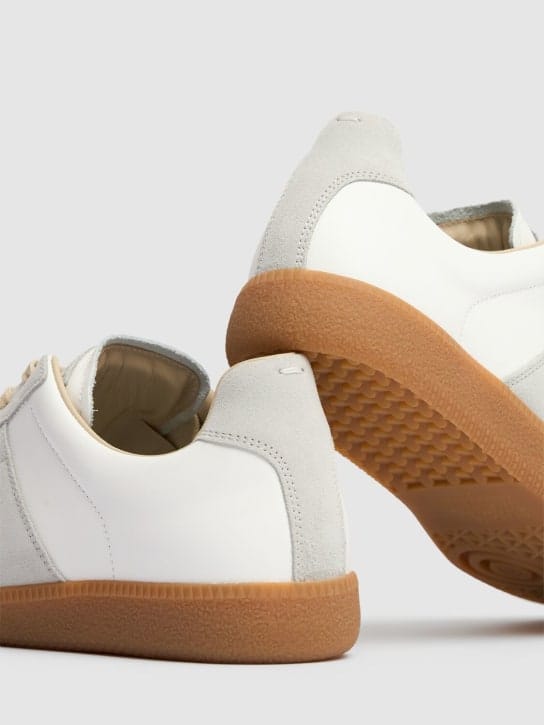 Maison Margiela: Replica皮革&麂皮低帮运动鞋
