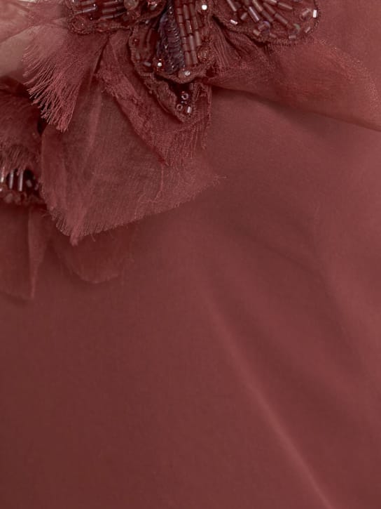 Blumarine: Long dress with floral appliqu 