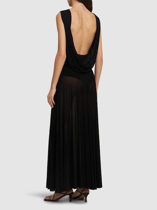 Magda Butrym: Cupro maxi dress with draped back