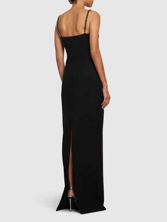Roland Mouret: Abito lungo in crêpe con cristalli