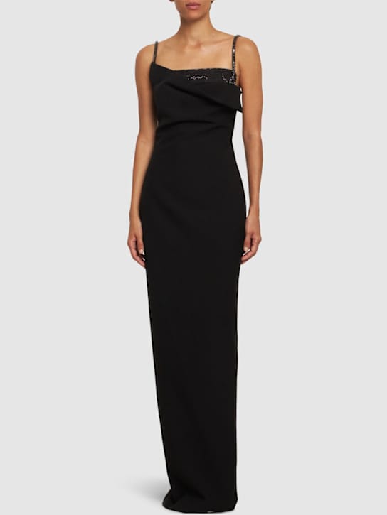 Roland Mouret - 装饰绉纱长款连衣裙