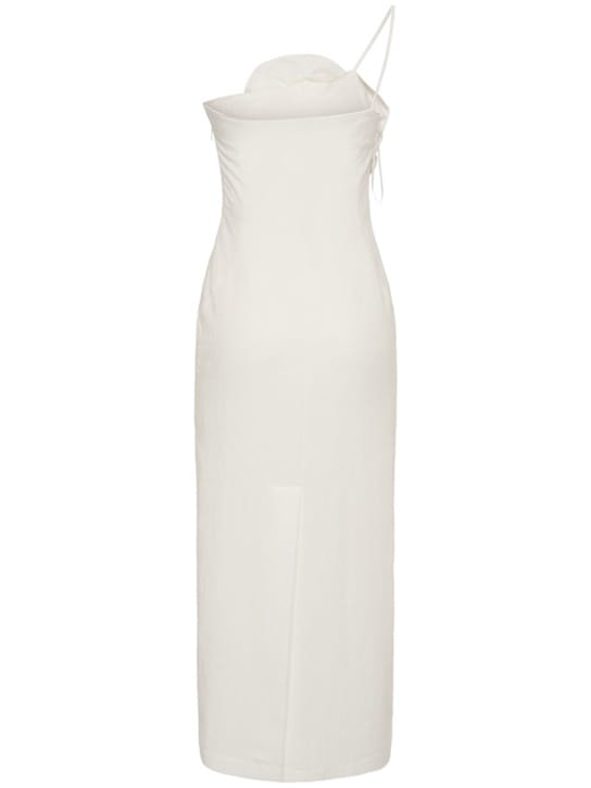 Blumarine: Long dress with rose appliqu 