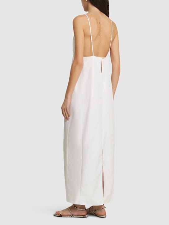 Khaite: Silk maxi dress with V-neck