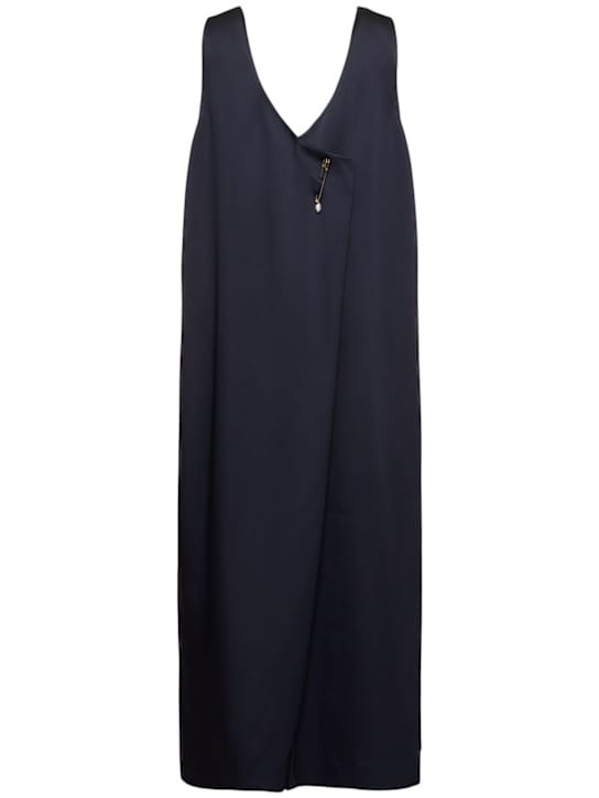 Carven: Abito lungo con spilla gioiello