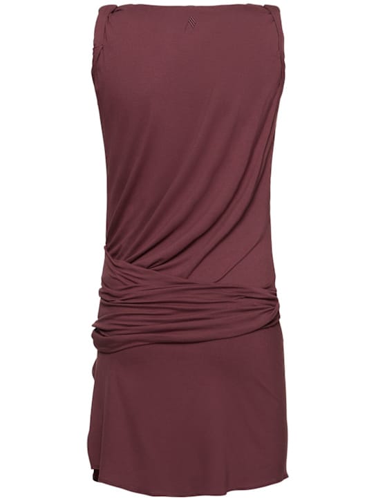 The Attico: Draped jersey mini dress