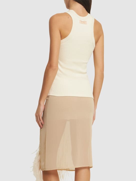 The Attico: Midi dress with feathers and beadwork