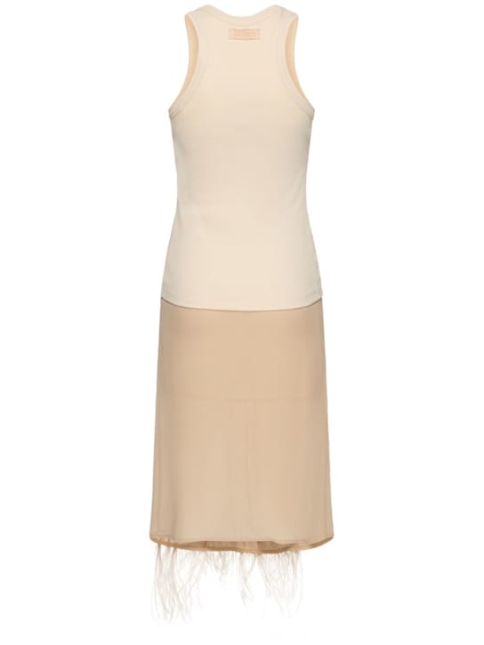 The Attico: Midi dress with feathers and beadwork