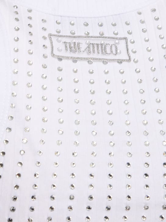 The Attico: 水晶装饰平纹针织背心