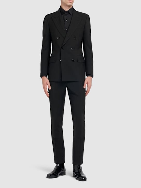Tom Ford - Dyllan条纹羊毛&马海毛西服夹克