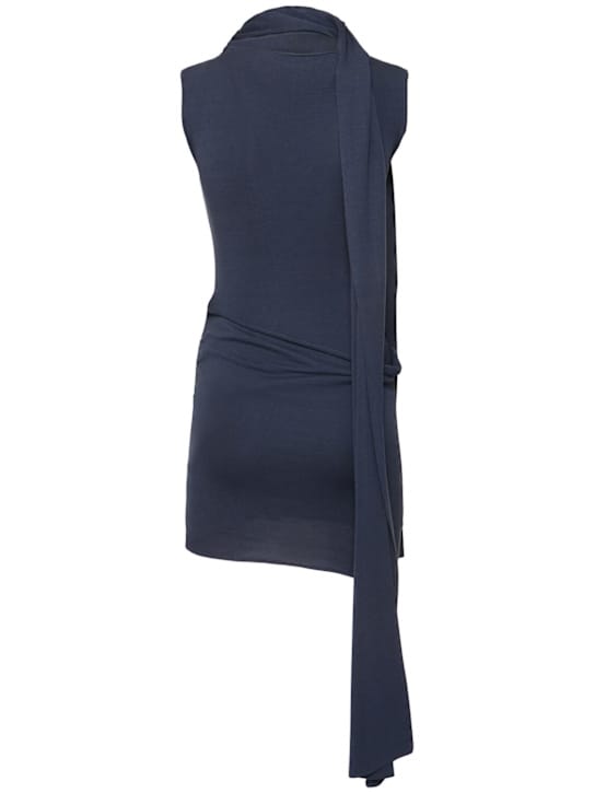 Aya Muse: Vestido corto en punto de seda con bufanda